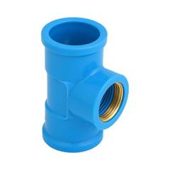 TÊ SOLDÁVEL/ROSCÁVEL DN25X1/2 AZUL | ROSCA EM LATÃO - KRONA
