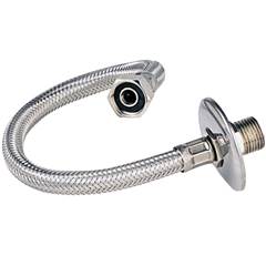 ENGATE FLEXÍVEL TRANÇADO EM AÇO INOX DE 50CM | DN15(1/2”) | ROSCA MACHOXFÊMEA - TIGRE