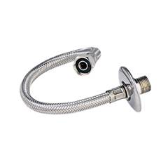 ENGATE FLEXÍVEL TRANÇADO EM AÇO INOX DE 40CM | DN15 (1/2”) | ROSCA MACHO X FÊMEA - TIGRE