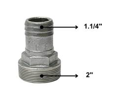 ADAPTADOR DE ALUMÍNIO PARA MANGOTE DN2x1.1/4 (ROSCAxMANGOTE) F - GABITEC