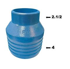 ADAPTADOR DE FERRO FUNDIDO DN4X2.1/2 | REDUÇÃO NA ROSCA MACHO
