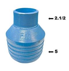 ADAPTADOR DE FERRO FUNDIDO DN5X2.1/2 | REDUÇÃO NA ROSCA MACHO