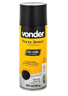 TINTA SPRAY PRETO FOSCO 350ML - VONDER