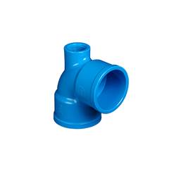 JOELHO 90° SOLDÁVEL DN100 PN125 | COM SAÍDA DN2  IRRIGA ROSCA FÊMEA - PTI