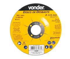 DISCO DE DESBASTE 4.1/2” | 115X5,0X22,23MM - VONDER