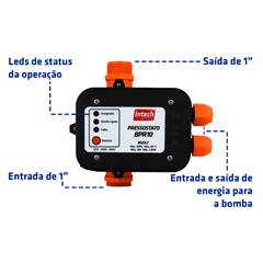 CONTROLADOR AUTOMÁTICO DE PRESSÃO BPR10 | MONOFÁSICO 127/220V - INTECH MACHINE