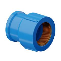 LUVA SOLDÁVEL/ROSCÁVEL DN32X1 AZUL | ROSCA EM LATÃO - TIGRE